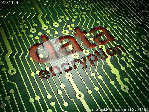 Image of Security concept: Data Encryption on circuit board background