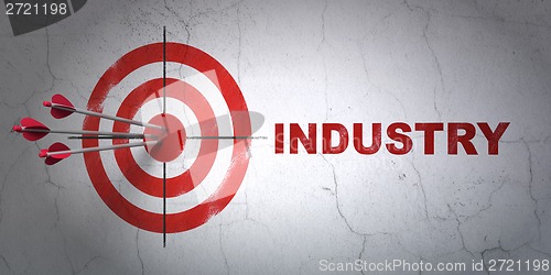 Image of Finance concept: target and Industry on wall background