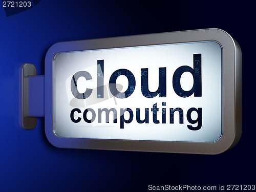 Image of Cloud technology concept: Cloud Computing on billboard background