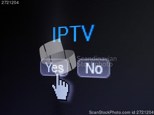Image of Web development concept: IPTV on digital computer screen