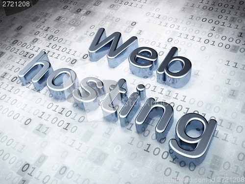 Image of SEO web design concept: Silver Web Hosting on digital background