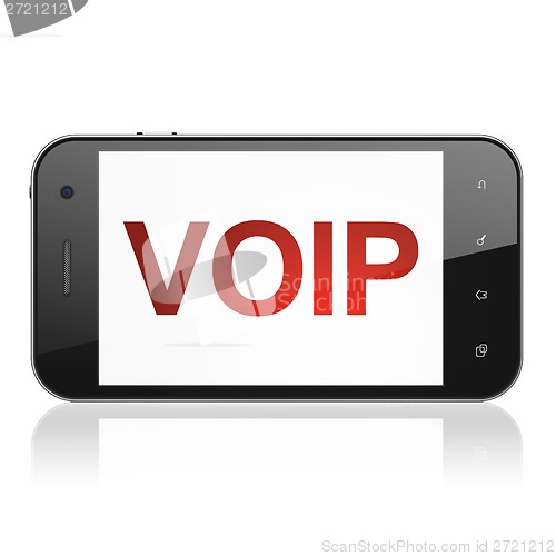 Image of Web design concept: VOIP on smartphone