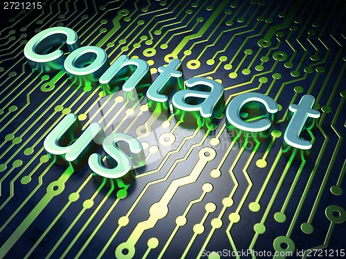 Image of Marketing concept: Contact Us on circuit board background