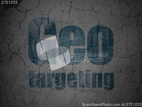 Image of Finance concept: Geo Targeting on grunge wall background
