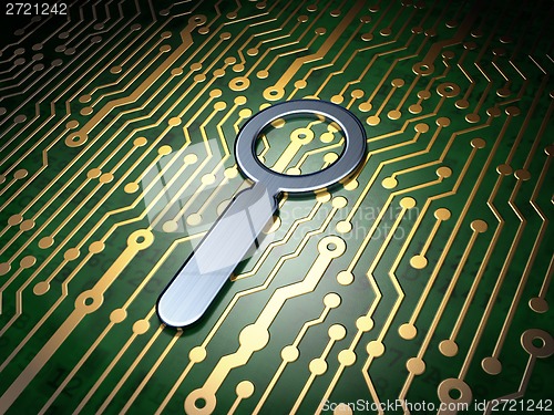 Image of Web design concept: Search on circuit board background