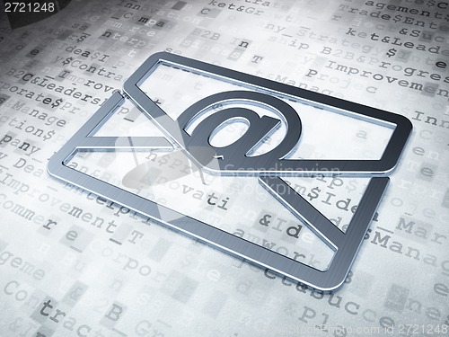 Image of Business concept: Silver Email on digital background