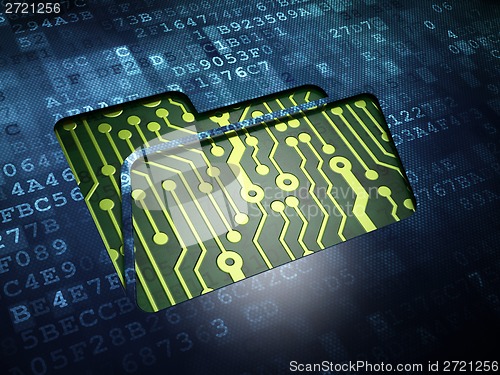 Image of Finance concept: Folder on digital screen background