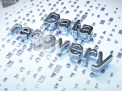 Image of Data concept: Silver Data Recovery on digital background