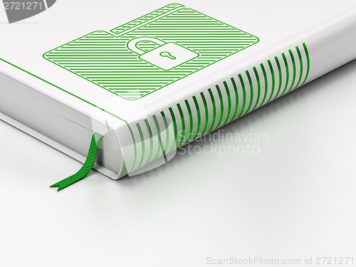 Image of Business concept: closed book, Folder With Lock on white background