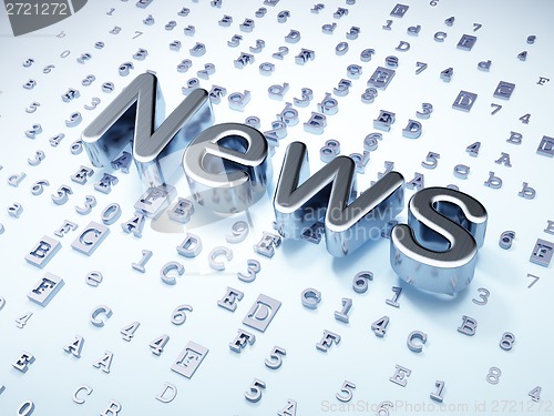 Image of News concept: Silver News on digital background