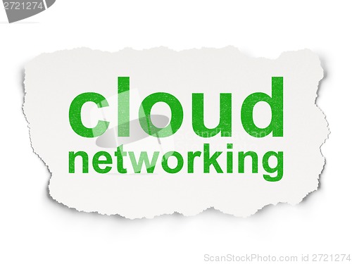 Image of Cloud computing concept: Cloud Networking on Paper background