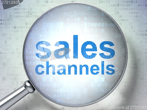 Image of Marketing concept: Sales Channels with optical glass