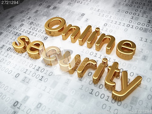 Image of Safety concept: Golden Online Security on digital background