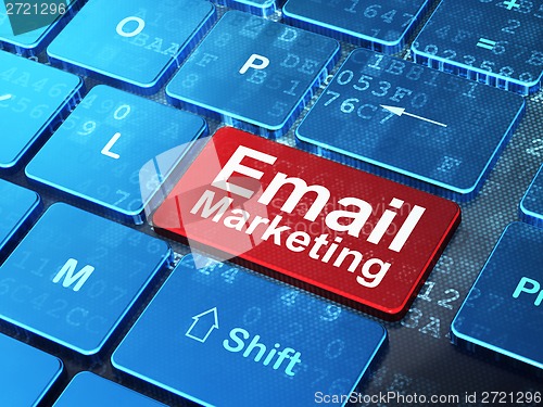 Image of Finance concept: Email Marketing on computer keyboard background