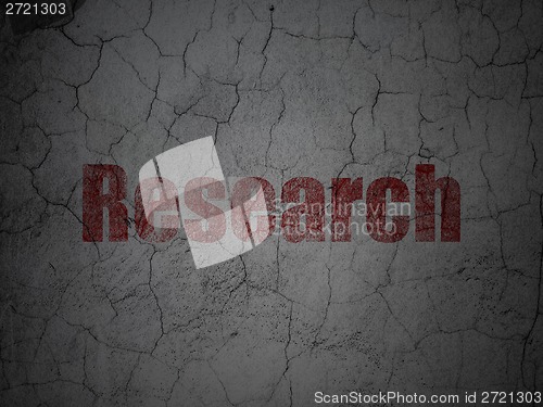 Image of Marketing concept: Research on grunge wall background