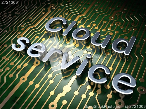 Image of Cloud computing concept: Cloud Service on circuit board background
