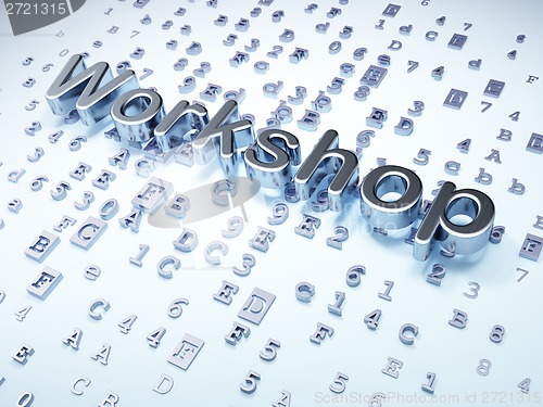 Image of Education concept: Silver Workshop on digital background