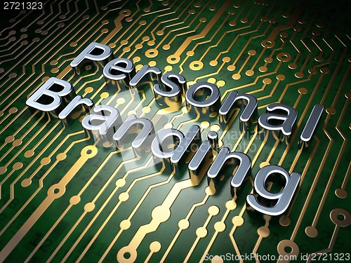 Image of Advertising concept: Personal Branding on circuit board background