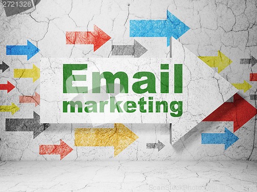 Image of Finance concept: arrow with Email Marketing on grunge wall background