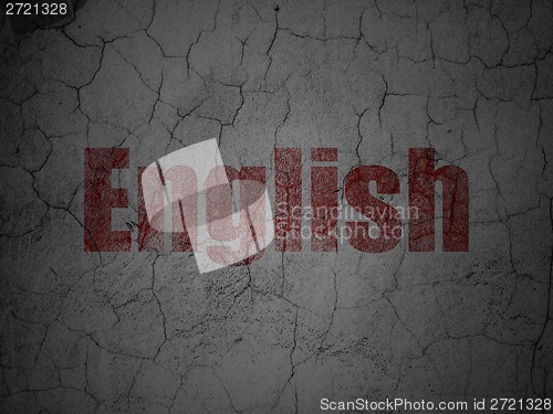 Image of Education concept: English on grunge wall background