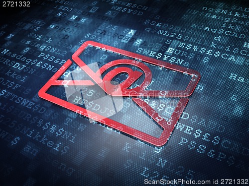 Image of Business concept: Red Email on digital background