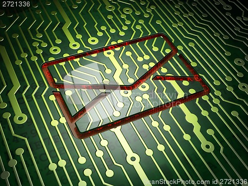 Image of Finance concept: Email on circuit board background