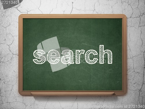 Image of Web design concept: Search on chalkboard background