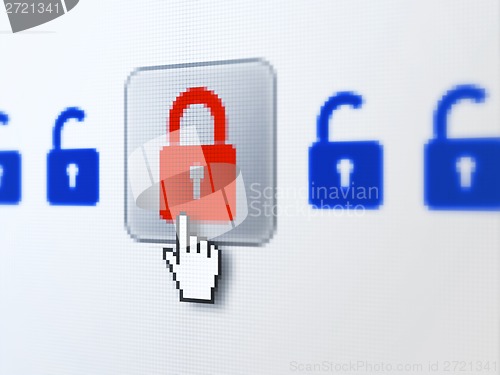 Image of Safety concept: Locks on digital computer screen