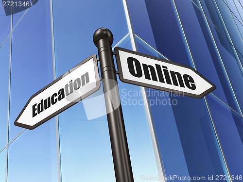 Image of Education concept: sign Online Education on Building background