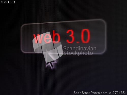 Image of Web design concept: Web 3.0 on digital button background