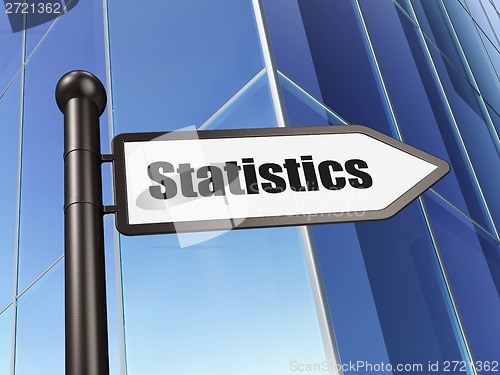 Image of Business concept: sign Statistics on Building background