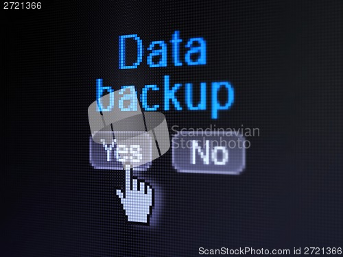 Image of Data concept: Data Backup on digital computer screen