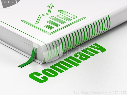 Image of Finance concept: book Growth Graph, Company on white background