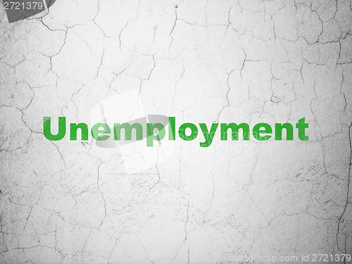 Image of Finance concept: Unemployment on wall background