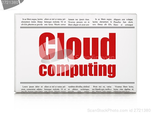 Image of Cloud technology concept: newspaper headline Cloud Computing