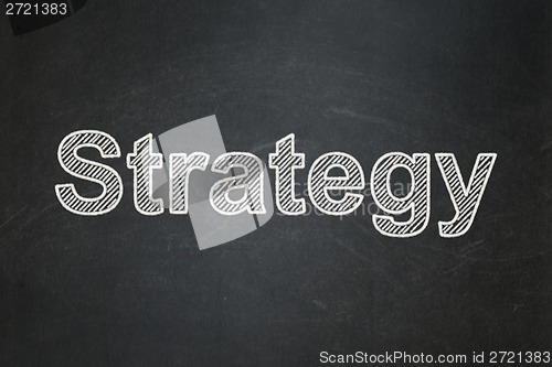 Image of Finance concept: Strategy on chalkboard background