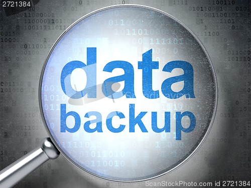 Image of Information concept: Data Backup with optical glass