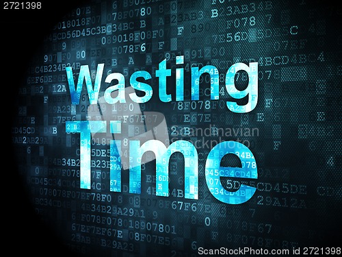 Image of Time concept: Wasting Time on digital background