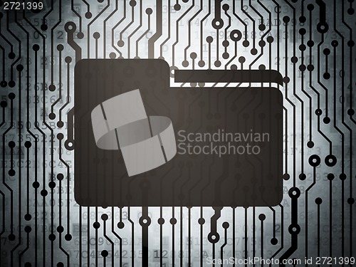 Image of Business concept: circuit board with Folder