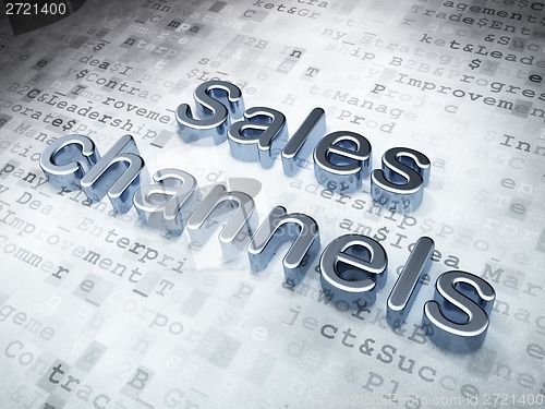 Image of Marketing concept: Silver Sales Channels on digital background