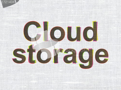 Image of Security concept: Cloud Storage on fabric texture background
