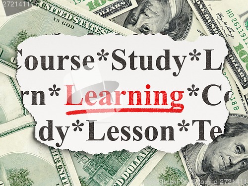 Image of Education concept: Learning on Money background