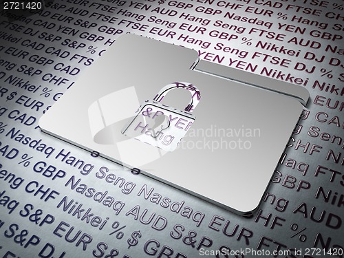 Image of Business concept:  Folder With Lock on Money background