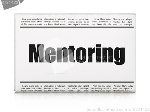 Image of Education concept: newspaper headline Mentoring