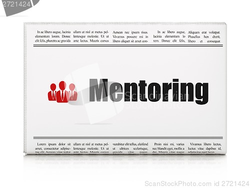 Image of Education concept: newspaper with Mentoring and Business People