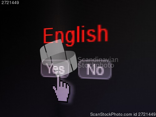 Image of Education concept: English on digital computer screen