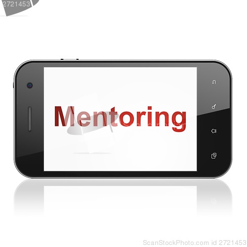 Image of Education concept: Mentoring on smartphone