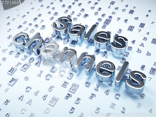 Image of Advertising concept: Silver Sales Channels on digital background