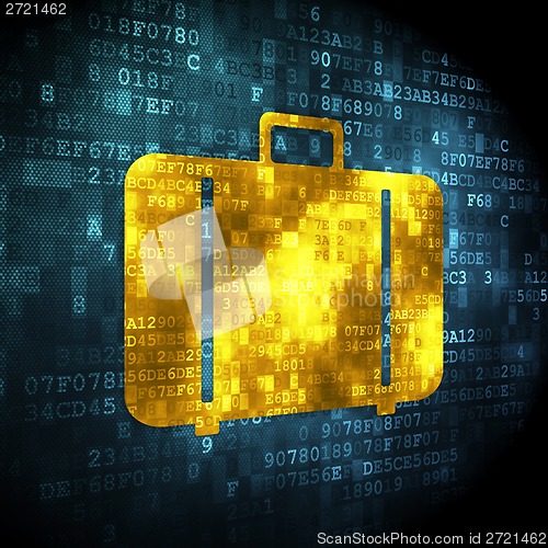 Image of Travel concept: Bag on digital background