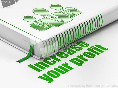 Image of Finance concept: book Business People, Increase Your profit on white background